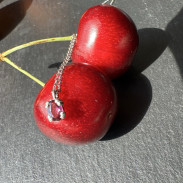 Pendant with natural Radalite Garnet made of silver